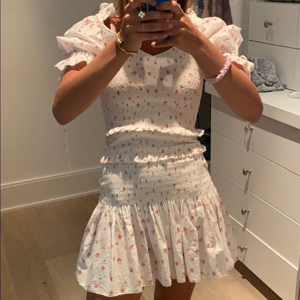 LoveShackFancy floral smock dress